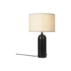 Gravity Table Lamp, blackened steel/canvas