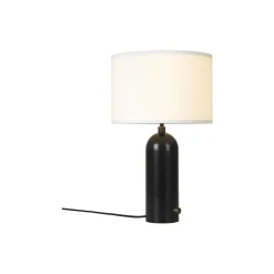 Gravity Table Lamp, blackened steel/white