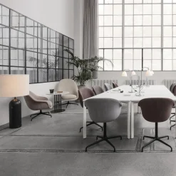 Gravity XL Floor Lamp, black marble/white