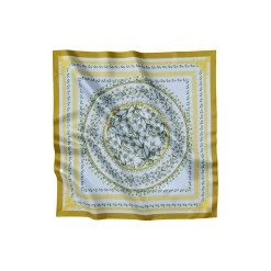 Green Flower Circle silketørklæde