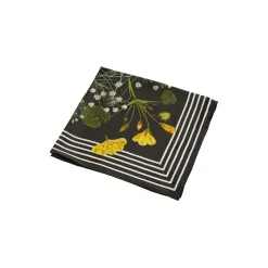 Green Striped Blossom silketørklæde, emerald green