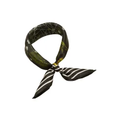 Green Striped Blossom silketørklæde, emerald green