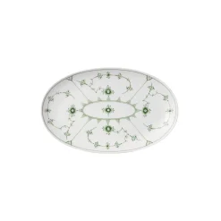 Grøn Musselmalet Riflet asiet