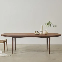 GROOVE COFFEE TABLE OVAL, oiled walnut