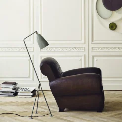 Gräshoppa Floor Lamp, dusty blue semi matt