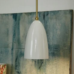 Gräshoppa Pendant, alabaster white glossy