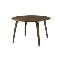 GUBI Round Dining Table, matt lacquered american walnut