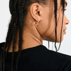 HADLEY øreringe, guldbelagt