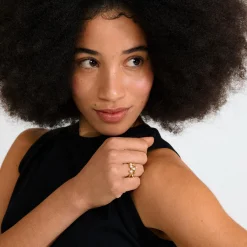 HADLEY ringe 2-i-ét sæt, guldbelagt