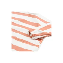 Hagesmæk med ærmer og lomme, stripes papaya