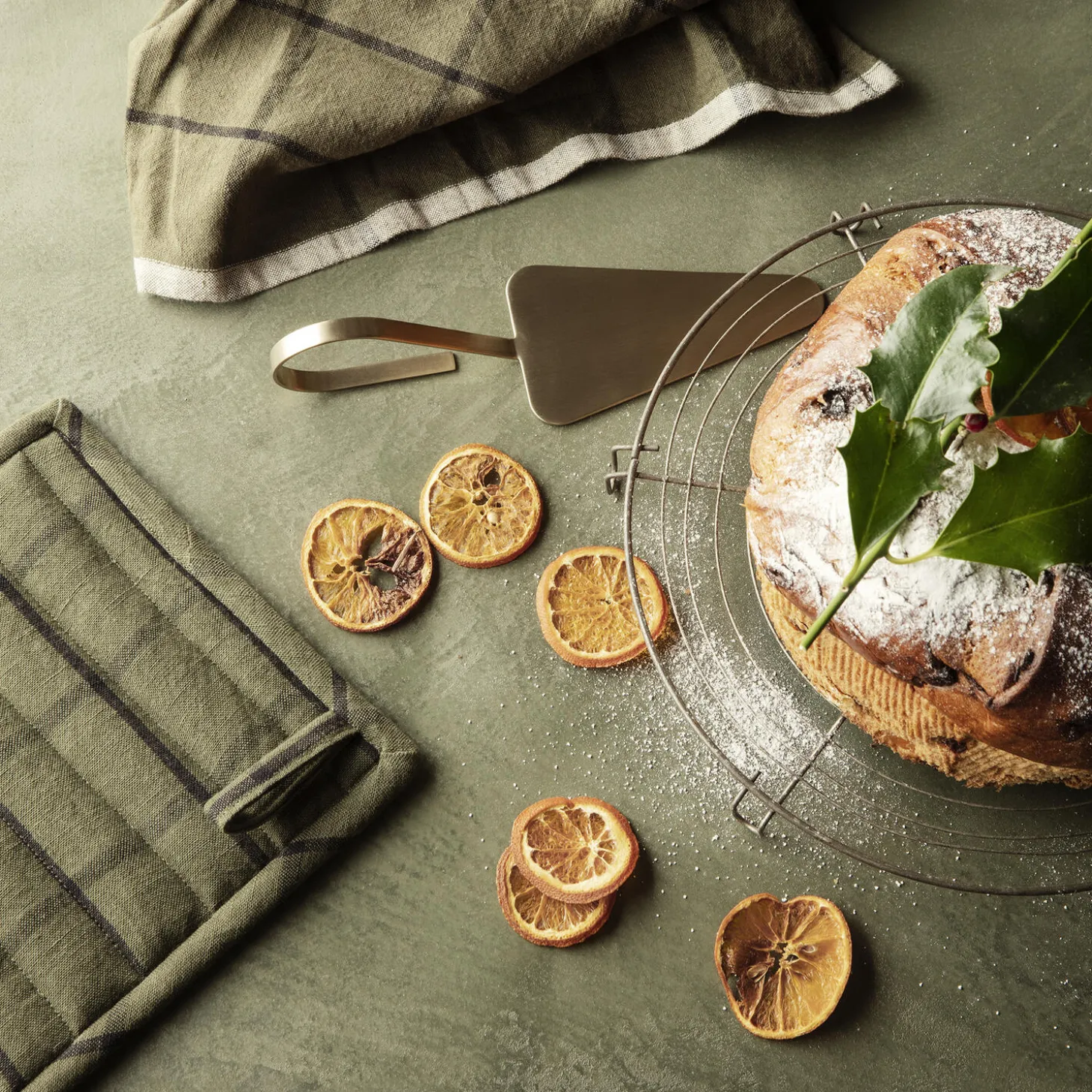 Hale Køkkenhåndklæde, green/black