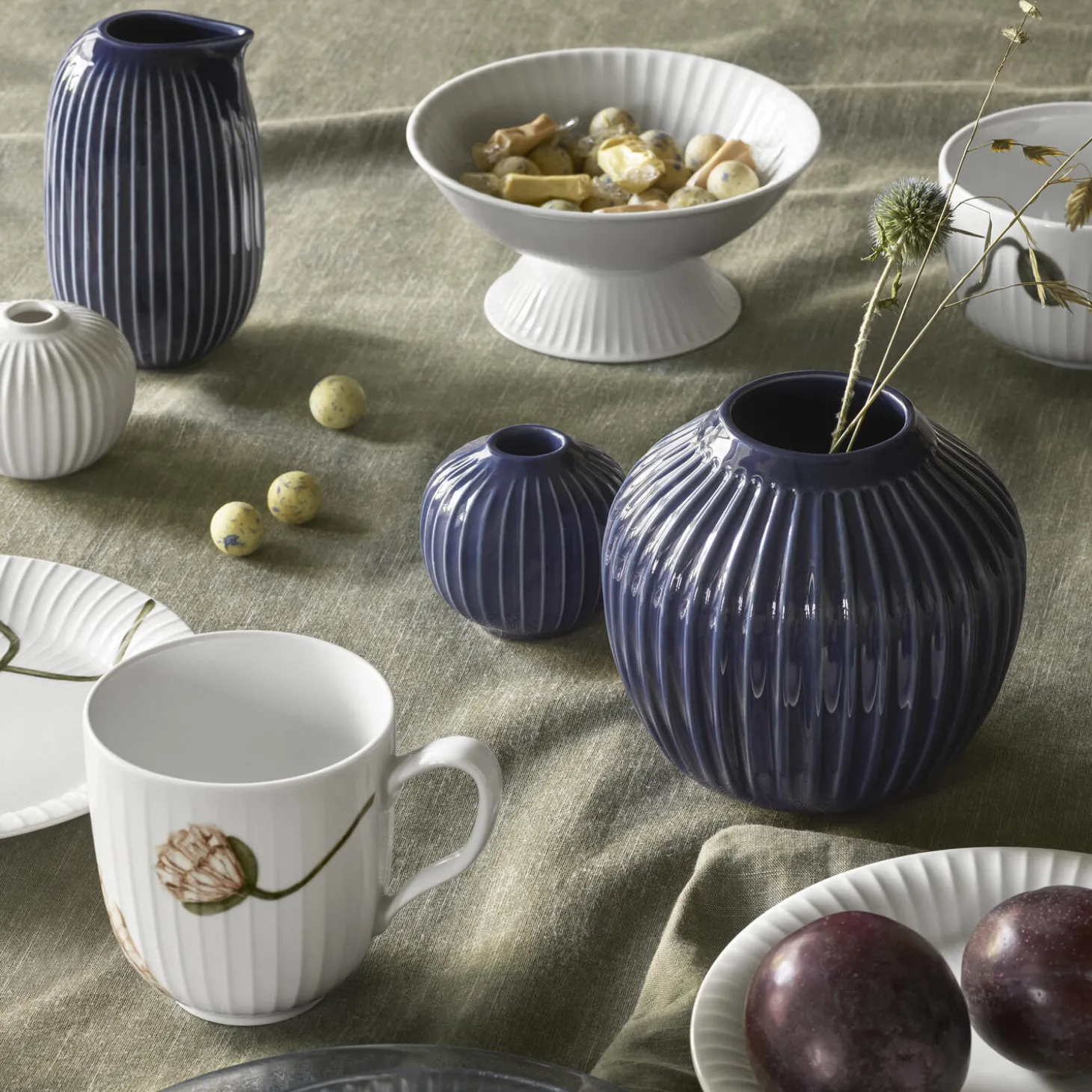 Hammershøi lysestage, indigo