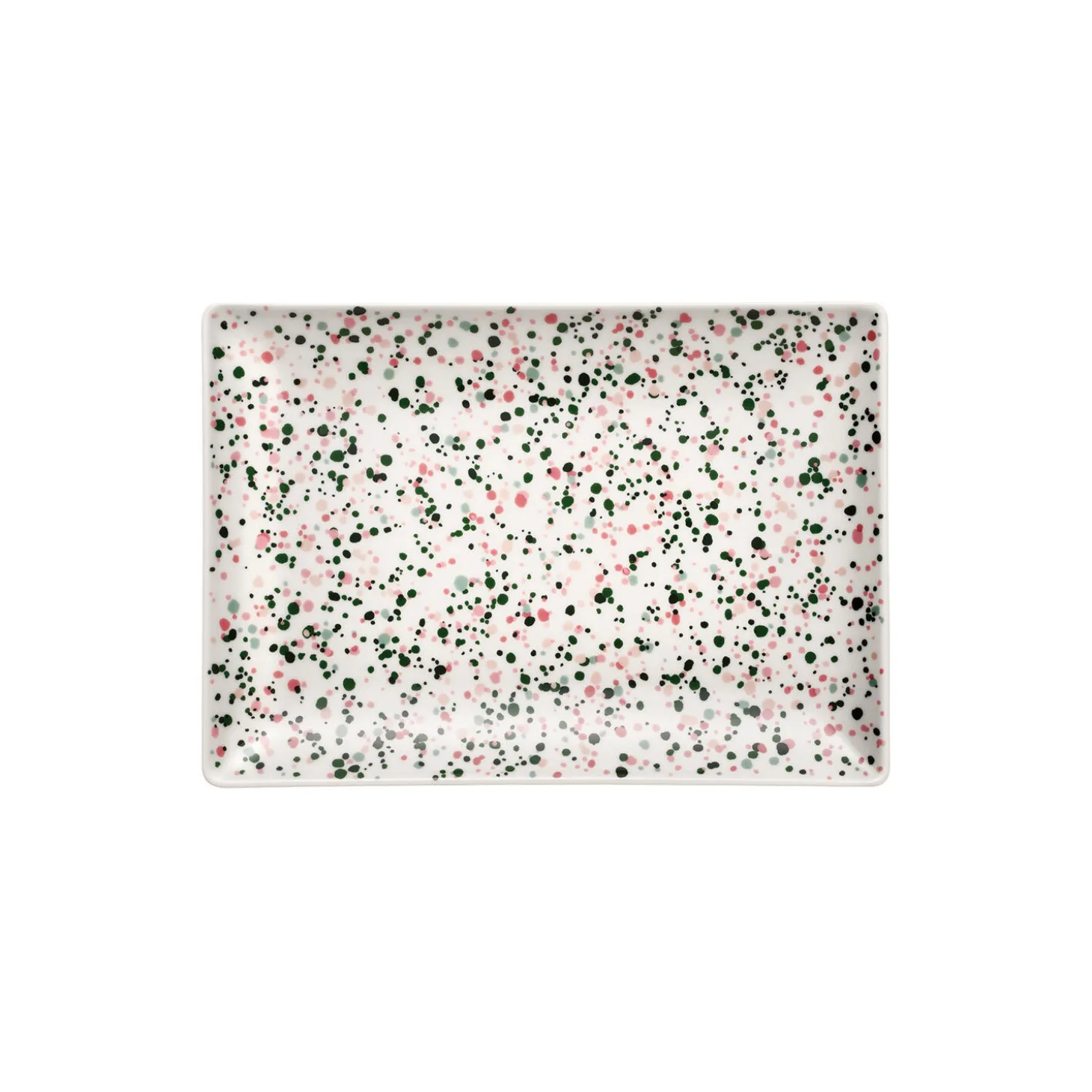 Helle A4 tallerken, pink-green