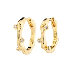 HERMIONE Crystal Hoops, gold plated