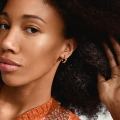 HERMIONE Crystal Hoops, gold plated