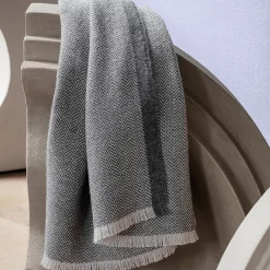 Herringbone plaid, light grey/dark grey