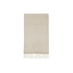 HERRINGBONE Throw, dark sand/white