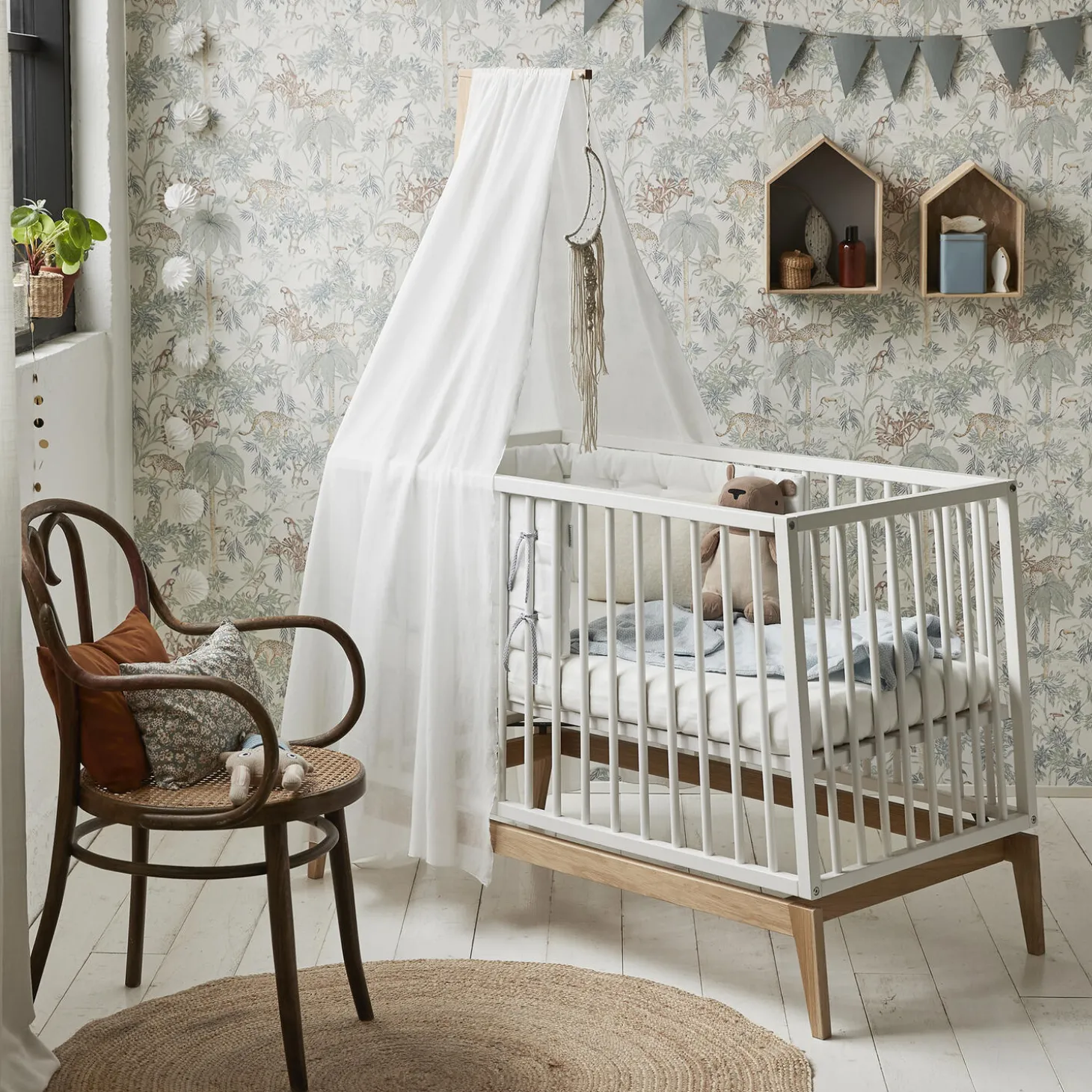 Himmel til Leander Linea™ og Luna™ babyseng, white