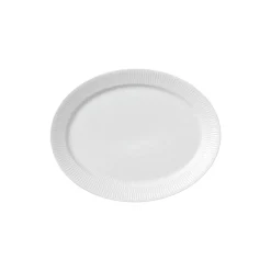 Hvid Riflet fad 35 cm