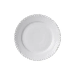 Hvid Riflet Helblonde Tallerken Ø 19 cm