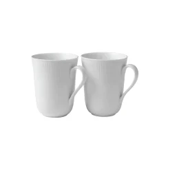 Hvid Riflet krus 36 cl, 2 stk