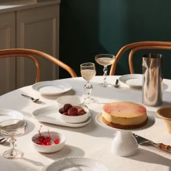 Hvid Riflet serveringssæt 4 dele