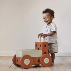 3-i-1 Gåvogn, burnt orange/dusty green