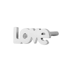 I Love Earring Single, silver