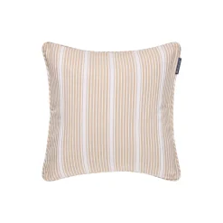 Icons Classic Striped Organic Cotton Twill Pillow Cover, beige/white