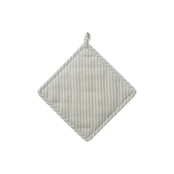 Icons Herringbone Striped Potholder, sage green/white