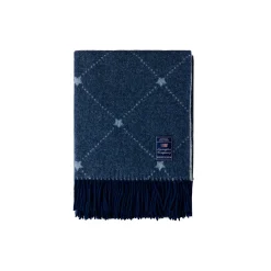 Icons Signature Star Recycled Wool Throw, navy/white