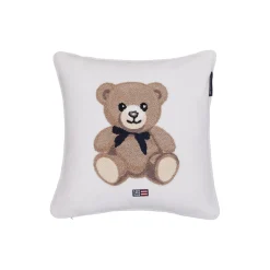 Icons Teddy Organic Cotton Velvet Pillow, white/beige