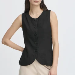 IHLINNO Waistcoat, black