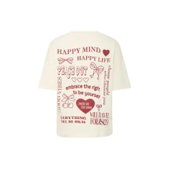 IHNABINO SS T-shirt, birch/ red dahlia