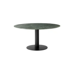 In Between SK20 Dining Table, matt black/verde guatemala marble
