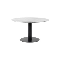 In Between SK20 Dining Table, matt black/bianca carrara marble