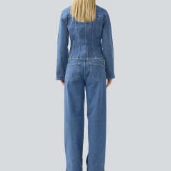 IsoldeMD solid pants, distressed blue