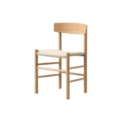 J39 Mogensen sædepolstret stol, lysolieret eg/natur kanvas