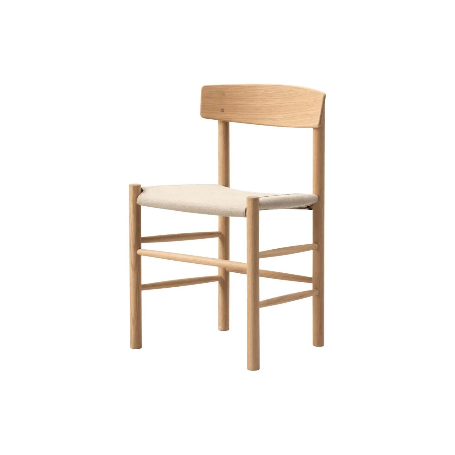 J39 Mogensen sædepolstret stol, lysolieret eg/natur kanvas