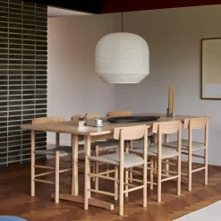 J39 Mogensen sædepolstret stol, lysolieret eg/natur kanvas