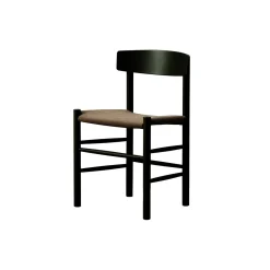 J39 Mogensen sædepolstret stol, khaki green/natur kanvas