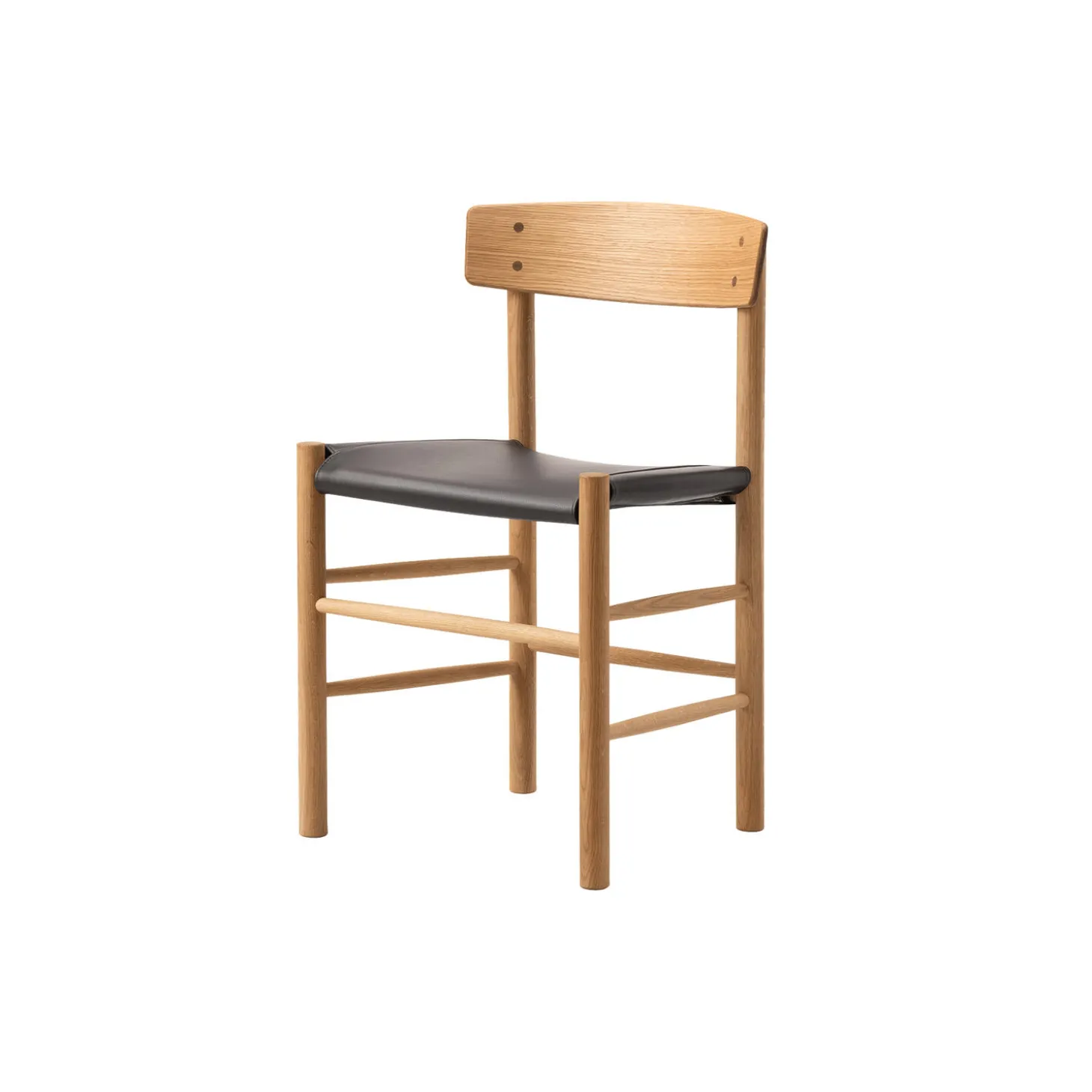 J39 Mogensen sædepolstret stol, lysolieret eg/Omni 377 dark brown