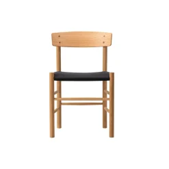 J39 Mogensen sædepolstret stol, olieret eg/sort kanvas