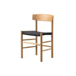 J39 Mogensen sædepolstret stol, olieret eg/sort kanvas