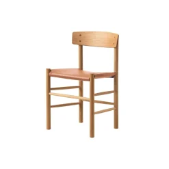 J39 Mogensen sædepolstret stol, olieret eg/Omni 307 cognac