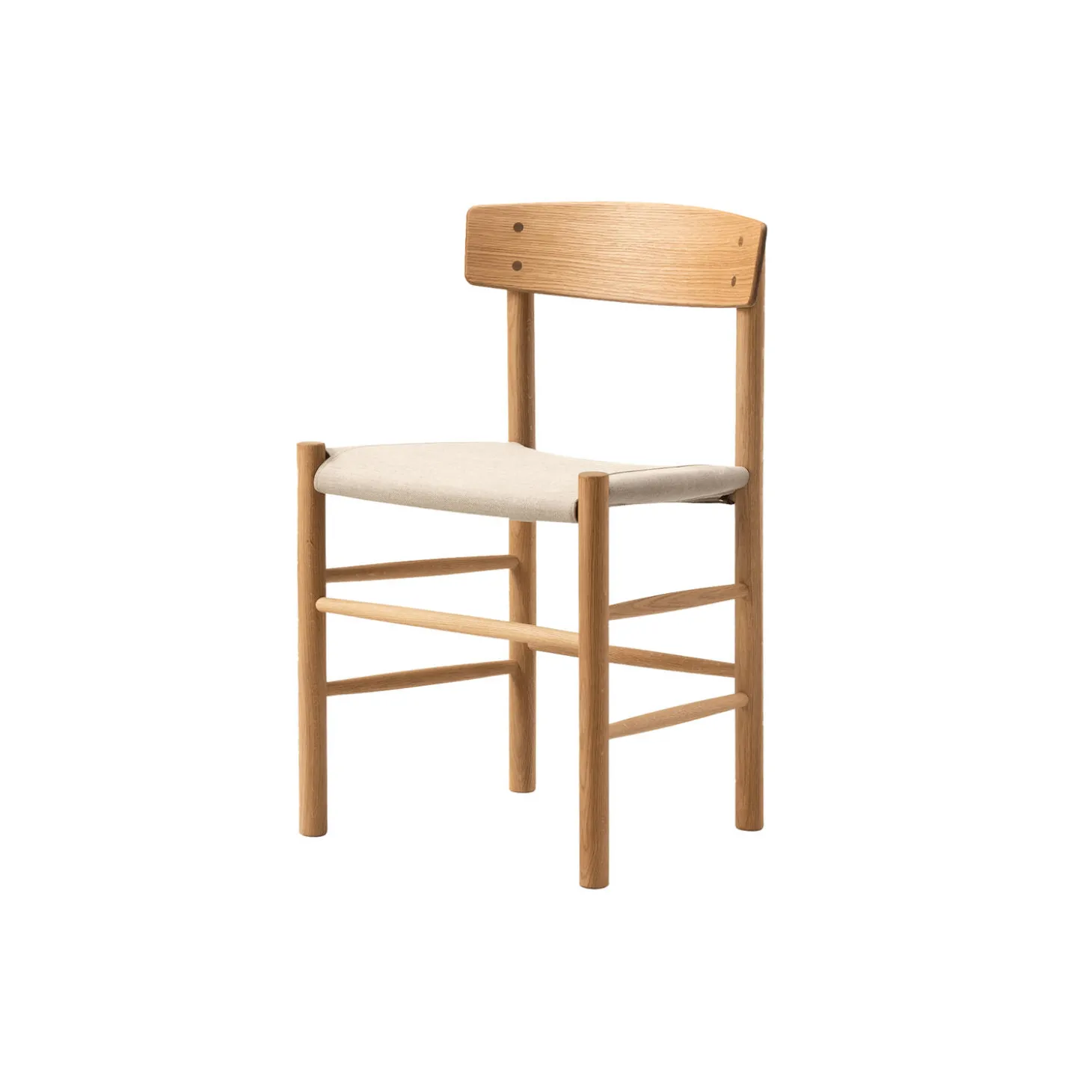 J39 Mogensen sædepolstret stol, olieret eg/natur kanvas