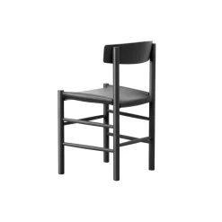 J39 Mogensen sædepolstret stol, sortlakeret bøg/Omni 301 black