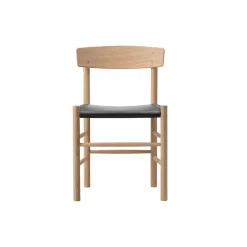 J39 Mogensen sædepolstret stol, sæbebehandlet eg/Omni 301 black