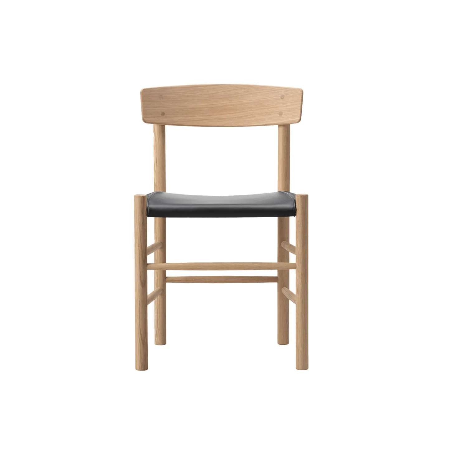 J39 Mogensen sædepolstret stol, sæbebehandlet eg/Omni 301 black