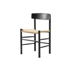 J39 Mogensen stol, sortlakeret eg/natur